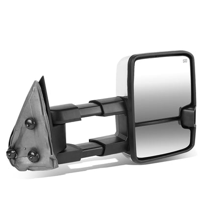 RETROVISORES EXTENDIBLES TOWING MIRROR - 99-06 CHEVY SILVERADO, GMC SIERRA / 00-06 CHEVY SUBURBAN, CHEVY TAHOE, GMC YUKON / 02-06 CHEVY AVALANCHE, CADILLAC ESCALADE - RIGHT - POWERED W/ HEATED - LED SMOKE SIGNAL- CHROME