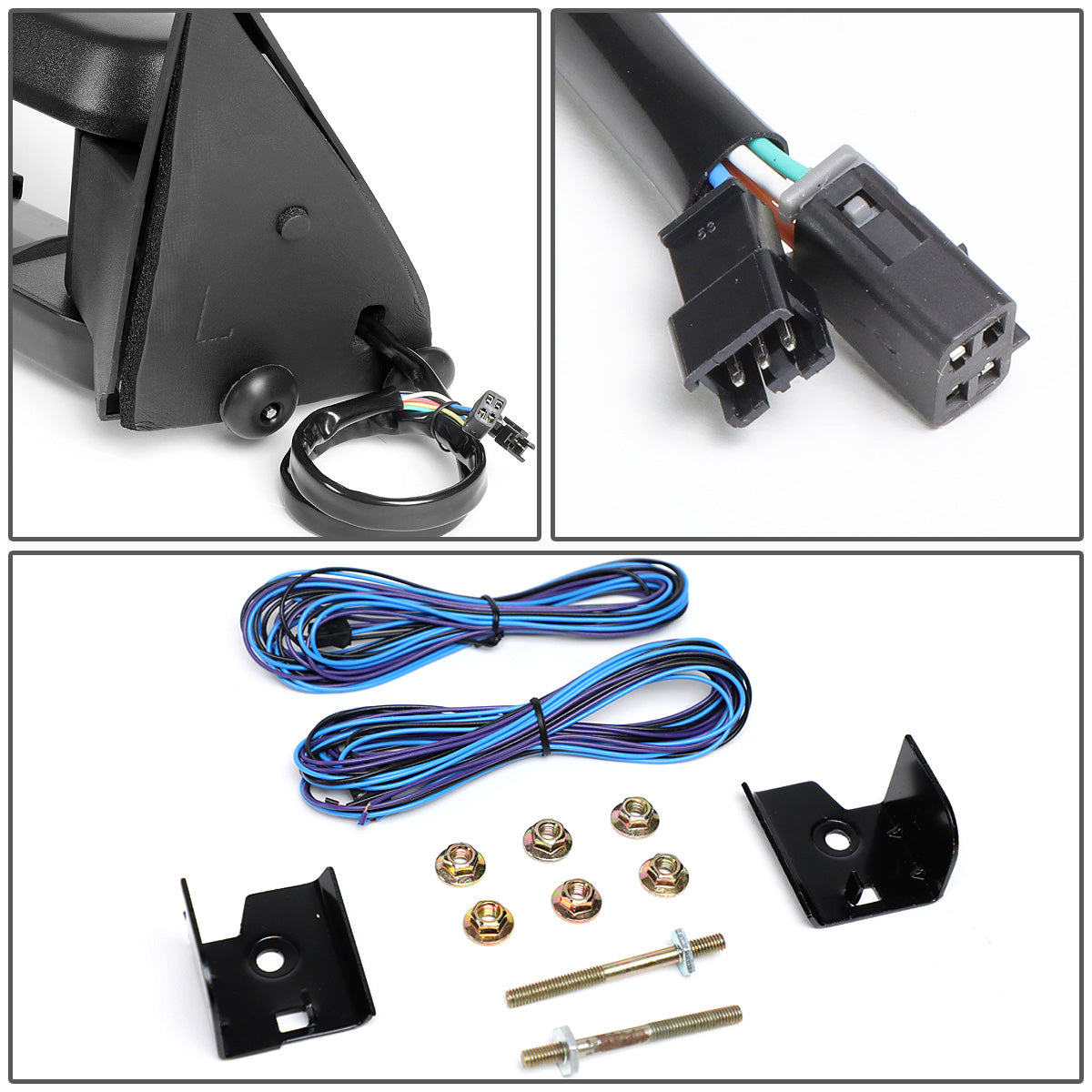 RETROVISORES EXTENDIBLES TOWING MIRROR - 88-98 CHEVY GMC C/K 1500 / 88-00 CHEVY GMC C/K 2500 / 88-02 CHEVY GMC C3500 / 88-00 CHEVY GMC K3500 / 95-99 CHEVY TAHOE / 92-99 GMC YUKON, SUBURBAN - PAIR - POWERED - LED AMBER SIGNAL - BLACK