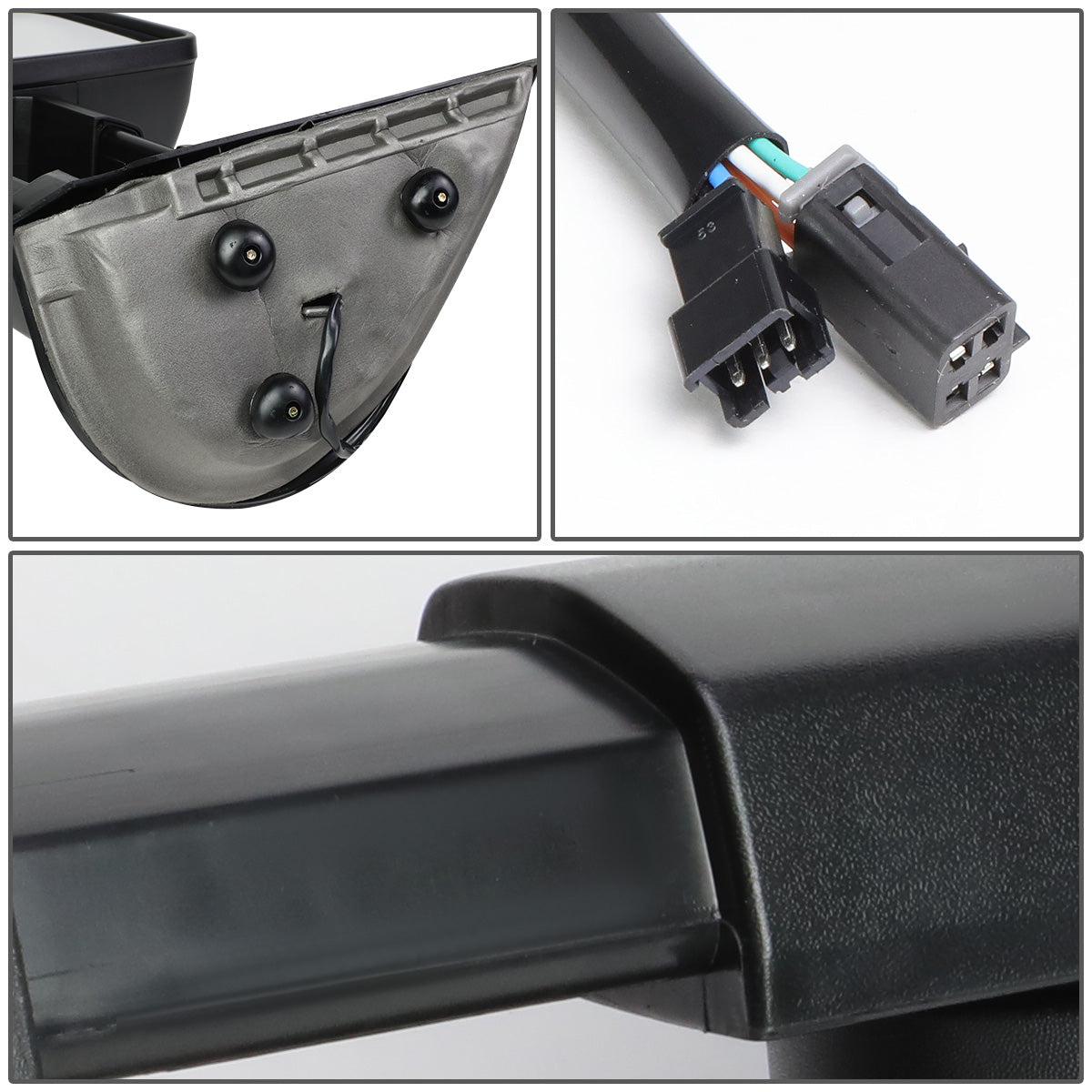 RETROVISORES EXTENDIBLES TOWING MIRROR - 88-98 CHEVY GMC C/K 1500 / 88-00 CHEVY GMC C/K 2500 / 88-02 CHEVY GMC C3500 / 88-00 CHEVY GMC K3500 / 95-99 CHEVY TAHOE / 92-99 GMC YUKON, SUBURBAN - LEFT - POWERED - LED SMOKE SIGNAL - BLACK