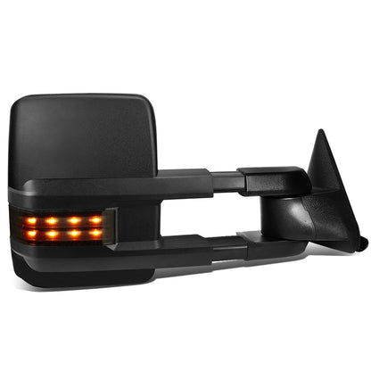 RETROVISORES EXTENDIBLES TOWING MIRROR - 88-98 CHEVY GMC C/K 1500 / 88-00 CHEVY GMC C/K 2500 / 88-02 CHEVY GMC C3500 / 88-00 CHEVY GMC K3500 / 95-99 CHEVY TAHOE / 92-99 GMC YUKON, SUBURBAN - RIGHT - POWERED - LED SMOKE SIGNAL - BLACK
