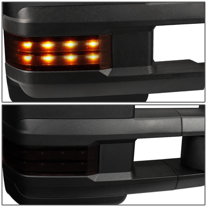 RETROVISORES EXTENDIBLES TOWING MIRROR - 88-98 CHEVY GMC C/K 1500 / 88-00 CHEVY GMC C/K 2500 / 88-02 CHEVY GMC C3500 / 88-00 CHEVY GMC K3500 / 95-99 CHEVY TAHOE / 92-99 GMC YUKON, SUBURBAN - RIGHT - POWERED - LED SMOKE SIGNAL - BLACK