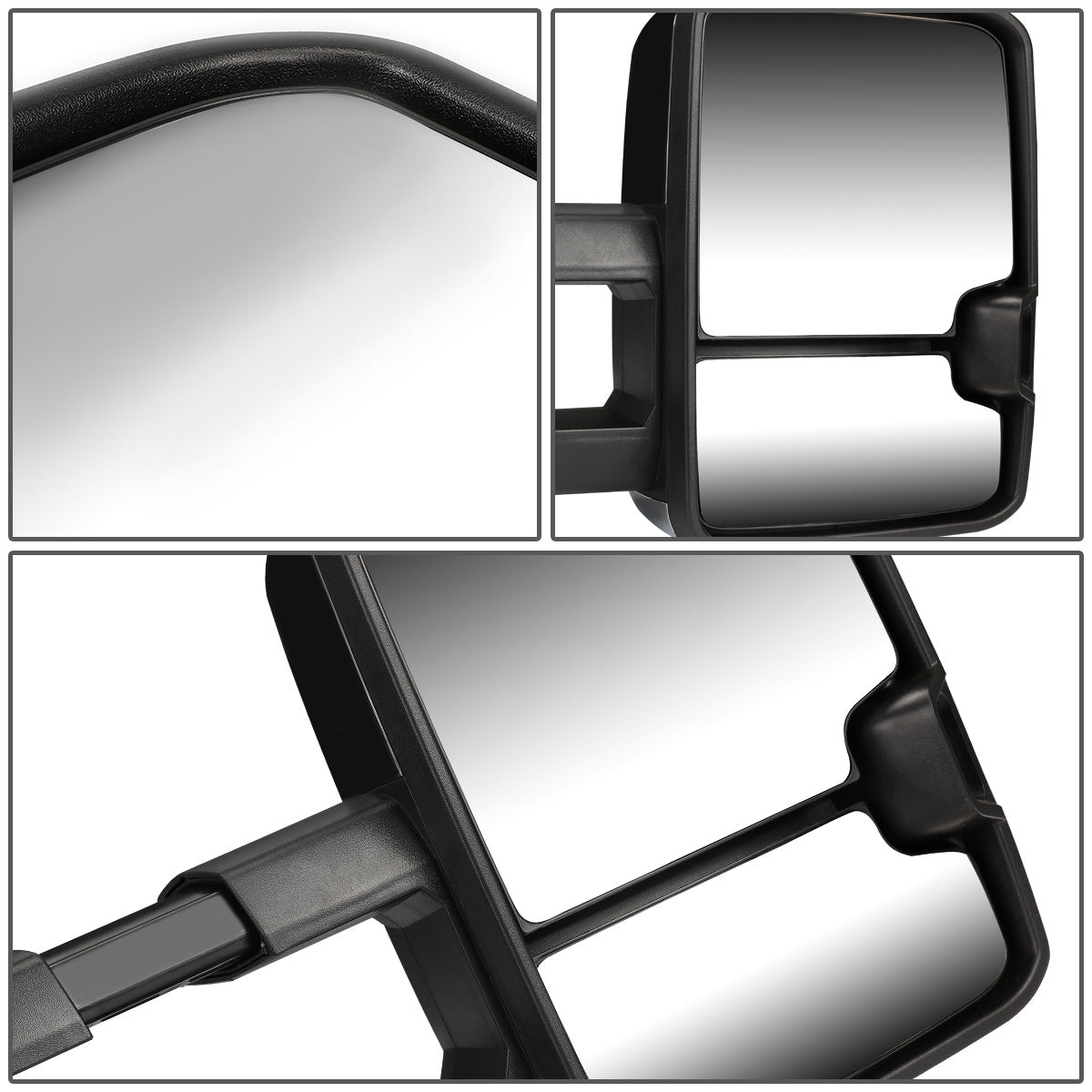 RETROVISORES EXTENDIBLES TOWING MIRROR - 88-98 CHEVY GMC C/K 1500 / 88-00 CHEVY GMC C/K 2500 / 88-02 CHEVY GMC C3500 / 88-00 CHEVY GMC K3500 / 95-99 CHEVY TAHOE / 92-99 GMC YUKON, SUBURBAN - RIGHT - POWERED - LED SMOKE SIGNAL - BLACK