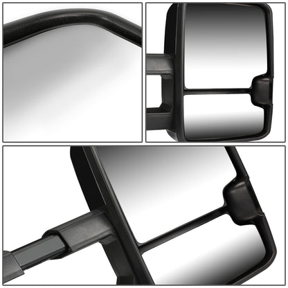 RETROVISORES EXTENDIBLES TOWING MIRROR - 88-98 CHEVY GMC C/K 1500 / 88-00 CHEVY GMC C/K 2500 / 88-02 CHEVY GMC C3500 / 88-00 CHEVY GMC K3500 / 95-99 CHEVY TAHOE / 92-99 GMC YUKON, SUBURBAN - RIGHT - POWERED - LED SMOKE SIGNAL - BLACK