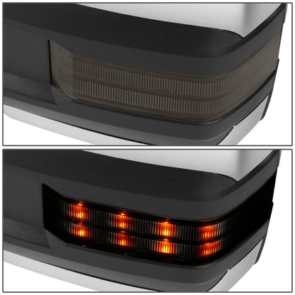RETROVISORES EXTENDIBLES TOWING MIRROR - 88-98 CHEVY GMC C/K 1500 / 88-00 CHEVY GMC C/K 2500 / 88-02 CHEVY GMC C3500 / 88-00 CHEVY GMC K3500 / 95-99 CHEVY TAHOE / 92-99 GMC YUKON, SUBURBAN - LEFT - POWERED W/O HEATED - LED SMOKE SIGNAL - CHROME