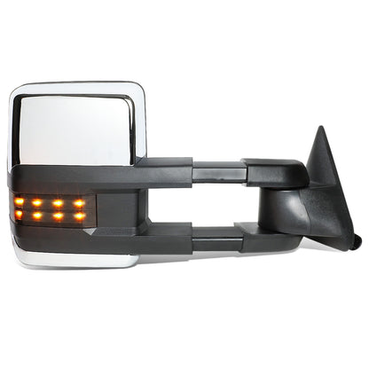 RETROVISORES EXTENDIBLES TOWING MIRROR - 88-98 CHEVY GMC C/K 1500 / 88-00 CHEVY GMC C/K 2500 / 88-02 CHEVY GMC C3500 / 88-00 CHEVY GMC K3500 / 95-99 CHEVY TAHOE / 92-99 GMC YUKON, SUBURBAN - RIGHT - POWERED W/O HEATED - LED SMOKE SIGNAL - CHROME