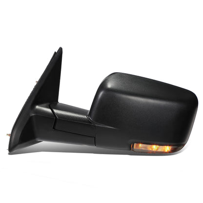 RETROVISORES EXTENDIBLES TOWING MIRROR - 09-16 DODGE RAM 1500 / 10-16 DODGE RAM 2500, 3500, 4500, 5500 - OE STYLE - LEFT - POWERED W/ HEATED W/ TEMPERATURE SENSOR W/ PUDDLE LIGHT - LED AMBER SIGNAL - BLACK