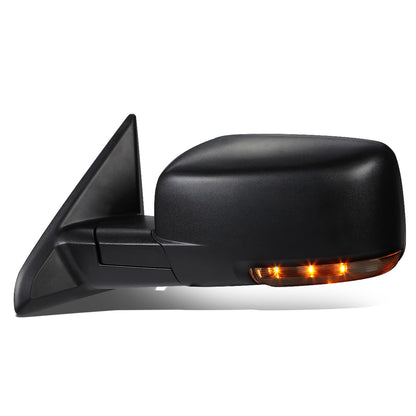 RETROVISORES EXTENDIBLES TOWING MIRROR - 09-16 DODGE RAM 1500 / 10-16 DODGE RAM 2500, 3500, 4500, 5500 - OE STYLE - LEFT - POWERED W/ HEATED W/ TEMPERATURE SENSOR W/ PUDDLE LIGHT - LED AMBER SIGNAL - BLACK