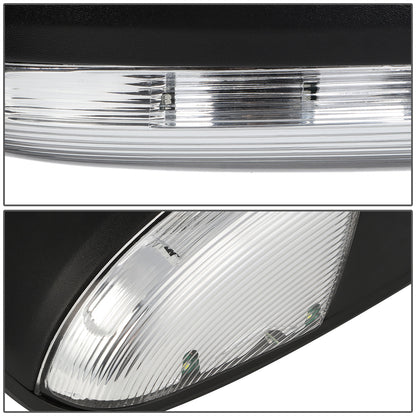 RETROVISORES EXTENDIBLES TOWING MIRROR - 09-16 DODGE RAM 1500 / 10-16 DODGE RAM 2500, 3500, 4500, 5500 - OE STYLE - LEFT - POWERED W/ HEATED W/ TEMPERATURE SENSOR W/ PUDDLE LIGHT - LED AMBER SIGNAL - BLACK