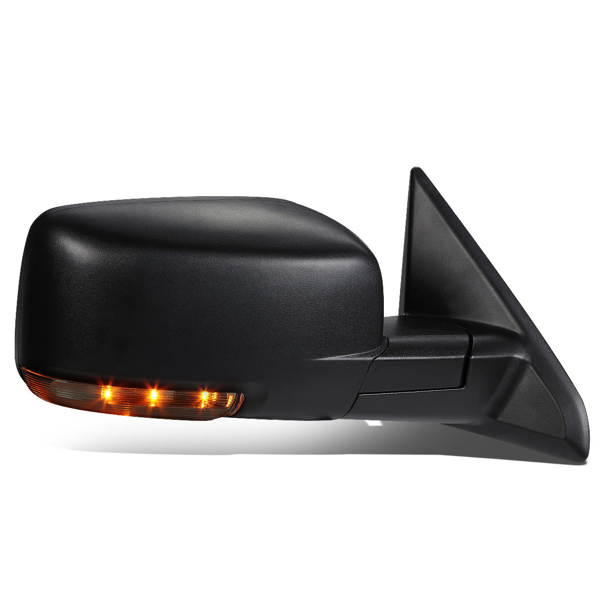 RETROVISORES EXTENDIBLES TOWING MIRROR - 09-16 DODGE RAM 1500 / 10-16 DODGE RAM 2500, 3500, 4500, 5500 - OE STYLE - RIGHT - POWERED W/ HEATED W/ TEMPERATURE SENSOR W/ PUDDLE LIGHT - LED AMBER SIGNAL - BLACK