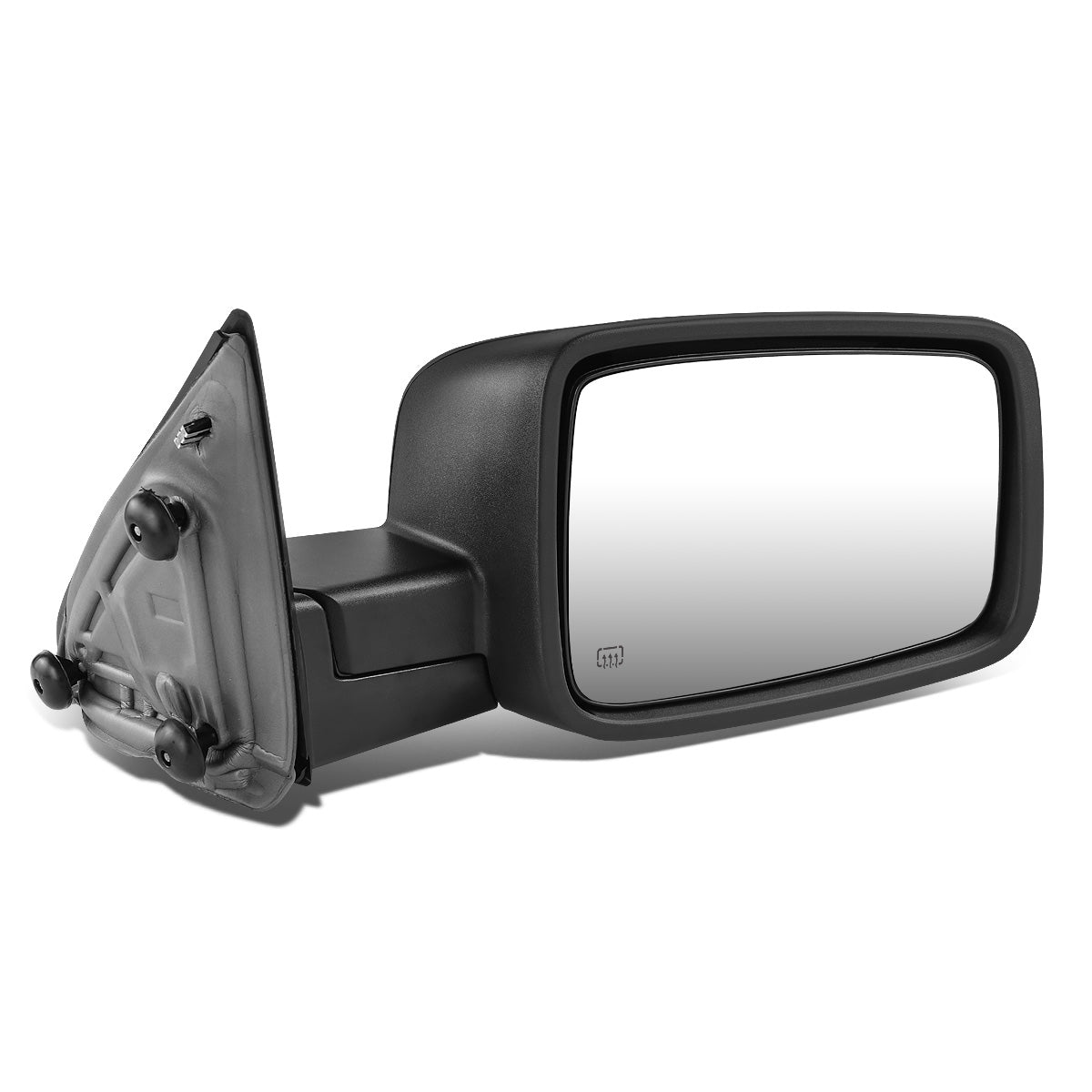 RETROVISORES EXTENDIBLES TOWING MIRROR - 09-16 DODGE RAM 1500 / 10-16 DODGE RAM 2500, 3500, 4500, 5500 - OE STYLE - RIGHT - POWERED W/ HEATED W/ TEMPERATURE SENSOR W/ PUDDLE LIGHT - LED AMBER SIGNAL - BLACK