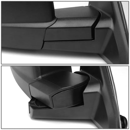 RETROVISORES EXTENDIBLES TOWING MIRROR - 09-16 DODGE RAM 1500 / 10-16 DODGE RAM 2500, 3500, 4500, 5500 - OE STYLE - RIGHT - POWERED W/ HEATED W/ TEMPERATURE SENSOR W/ PUDDLE LIGHT - LED AMBER SIGNAL - BLACK