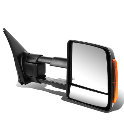 RETROVISORES EXTENDIBLES TOWING MIRROR - 09-16 DODGE RAM 1500 / 10-16 DODGE RAM 2500, 3500, 4500, 5500 - OE STYLE - RIGHT - POWERED W/ HEATED W/ TEMPERATURE SENSOR W/ PUDDLE LIGHT - LED AMBER SIGNAL - BLACK