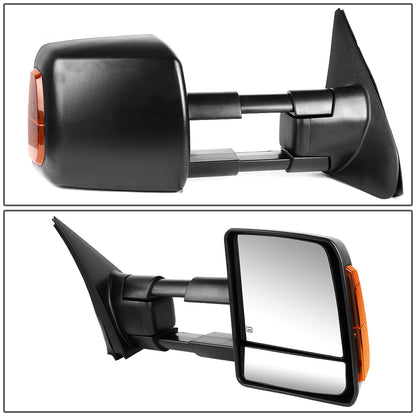 RETROVISORES EXTENDIBLES TOWING MIRROR - 07-16 TOYOTA TUNDRA - RIGHT - POWERED W/ HEATED - LED AMBER SIGNAL - BLACK