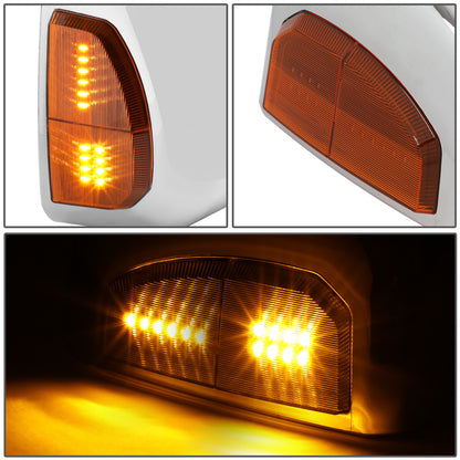 RETROVISORES EXTENDIBLES TOWING MIRROR - 07-16 TOYOTA TUNDRA - PAIR - POWERED W/ HEATED - LED AMBER SIGNAL - CHROME