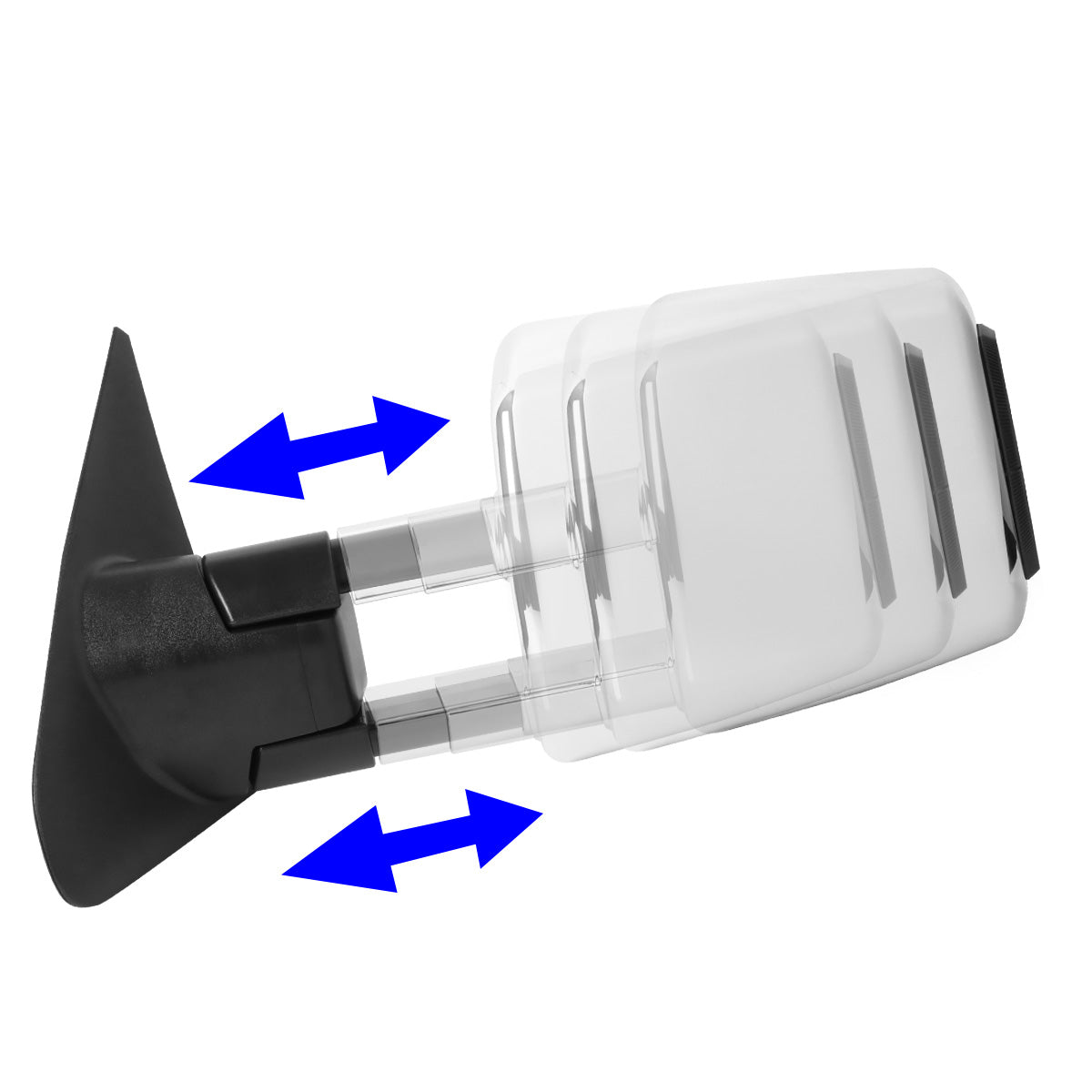 RETROVISORES EXTENDIBLES TOWING MIRROR - 07-16 TOYOTA TUNDRA - PAIR - POWERED W/ HEATED - LED SMOKE SIGNAL - CHROME