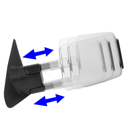 RETROVISORES EXTENDIBLES TOWING MIRROR - 07-16 TOYOTA TUNDRA - PAIR - POWERED W/ HEATED - LED SMOKE SIGNAL - CHROME