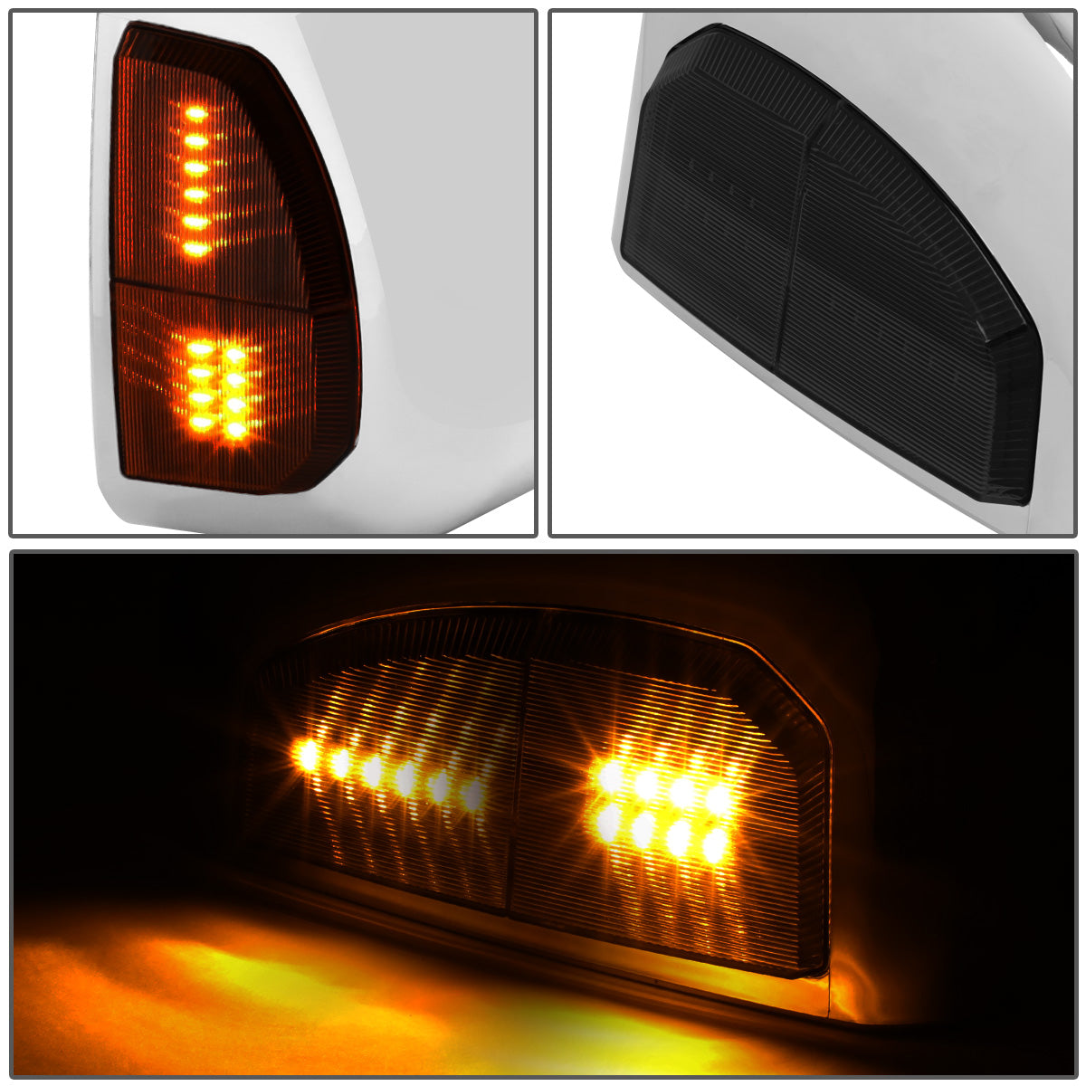 RETROVISORES EXTENDIBLES TOWING MIRROR - 07-16 TOYOTA TUNDRA - PAIR - POWERED W/ HEATED - LED SMOKE SIGNAL - CHROME