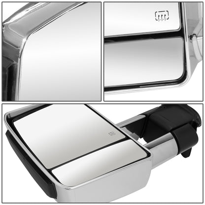 RETROVISORES EXTENDIBLES TOWING MIRROR - 07-16 TOYOTA TUNDRA - PAIR - POWERED W/ HEATED - LED SMOKE SIGNAL - CHROME