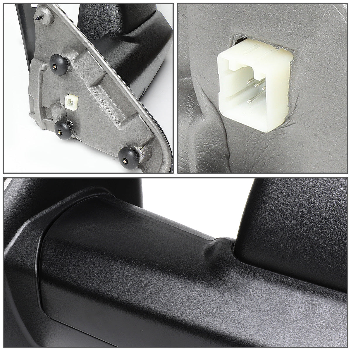 RETROVISORES EXTENDIBLES TOWING MIRROR - 02-08 DODGE RAM 1500 / 03-09 DODGE RAM 2500, 3500 - PAIR - POWERED W/ HEATED W/ PUDDLE LIGHT - BLACK