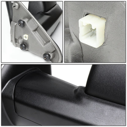 RETROVISORES EXTENDIBLES TOWING MIRROR - 02-08 DODGE RAM 1500 / 03-09 DODGE RAM 2500, 3500 - PAIR - POWERED W/ HEATED W/ PUDDLE LIGHT - BLACK