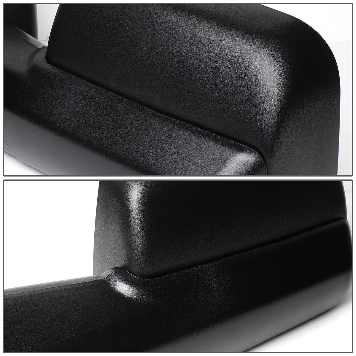 RETROVISORES EXTENDIBLES TOWING MIRROR - 02-08 DODGE RAM 1500 / 03-09 DODGE RAM 2500, 3500 - PAIR - MANUAL W/ HEATED W/ PUDDLE LIGHT - BLACK