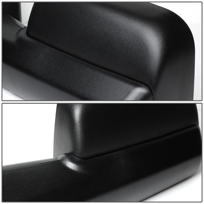 RETROVISORES EXTENDIBLES TOWING MIRROR - 02-08 DODGE RAM 1500 / 03-09 DODGE RAM 2500, 3500 - PAIR - MANUAL W/ HEATED W/ PUDDLE LIGHT - BLACK