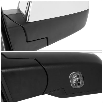 RETROVISORES EXTENDIBLES TOWING MIRROR - 14-18 CHEVY SILVERADO 1500, GMC SIERRA 1500 / 15-18 CHEVY SILVERADO 2500HD, 3500HD, GMC SIERRA 2500HD, 3500HD - LEFT - POWERED W/HEATED - CHROME