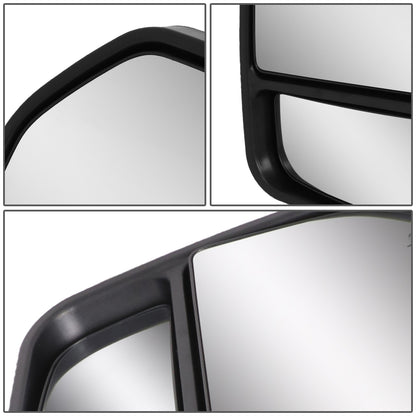 RETROVISORES EXTENDIBLES TOWING MIRROR - 04-14 FORD F-150 - PAIR - MANUAL W/ PUDDLE LIGHT - LED AMBER SIGNAL - BLACK