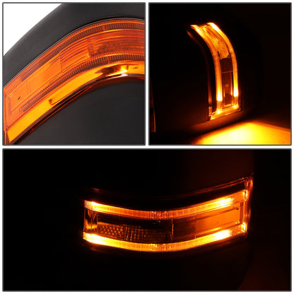 RETROVISORES EXTENDIBLES TOWING MIRROR - 04-14 FORD F-150 - PAIR - POWERED W/HEATED W/PUDDLE LIGHT - AMBER SIGNAL - BLACK