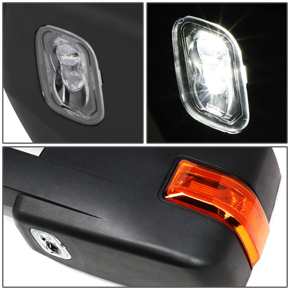 RETROVISORES EXTENDIBLES TOWING MIRROR - 04-14 FORD F-150 - PAIR - POWERED W/HEATED W/PUDDLE LIGHT - AMBER SIGNAL - CHROME
