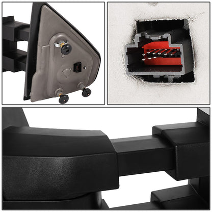 RETROVISORES EXTENDIBLES TOWING MIRROR - 04-14 FORD F-150 - PAIR - POWERED W/HEATED W/PUDDLE LIGHT - AMBER SIGNAL - CHROME