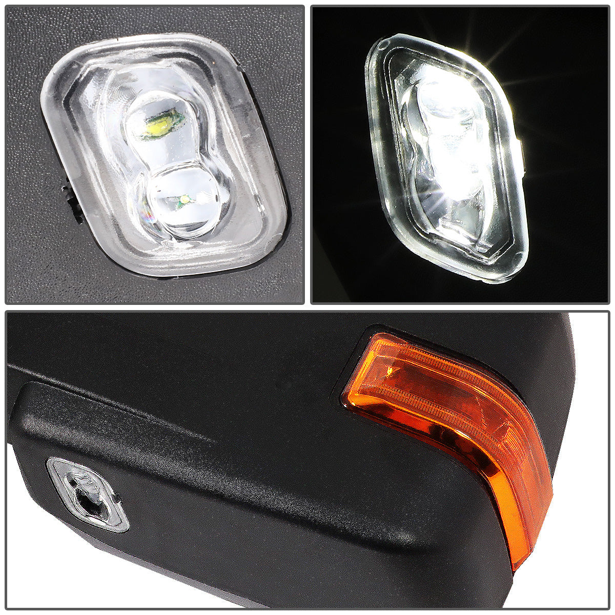 RETROVISORES EXTENDIBLES TOWING MIRROR - 04-14 FORD F-150 - PAIR - POWERED W/HEATED W/PUDDLE LIGHT - AMBER SIGNAL - BLACK