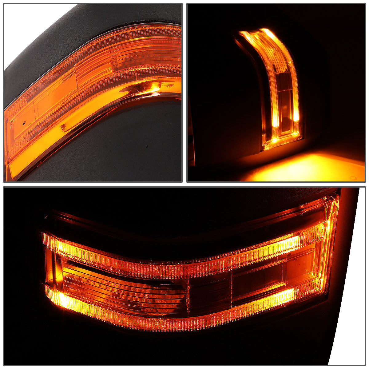 RETROVISORES EXTENDIBLES TOWING MIRROR - 04-14 FORD F-150 - PAIR - POWERED W/HEATED W/PUDDLE LIGHT - AMBER SIGNAL - BLACK