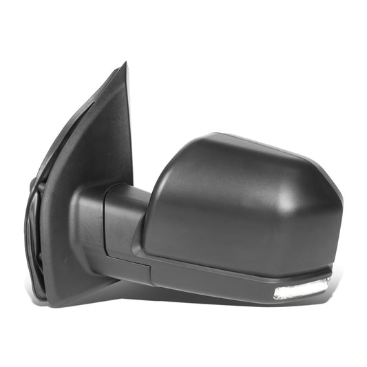 RETROVISORES EXTENDIBLES TOWING MIRROR - 15-18 FORD F-150 - OE STYLE - LEFT - POWERED W/ HEATED W/ PUDDLE LIGHT - ONLY FITS MODELS WITH 22 PIN PLUG / DOES NOT FIT 8 PIN PLUG MODELS - LED AMBER SIGNAL - BLACK