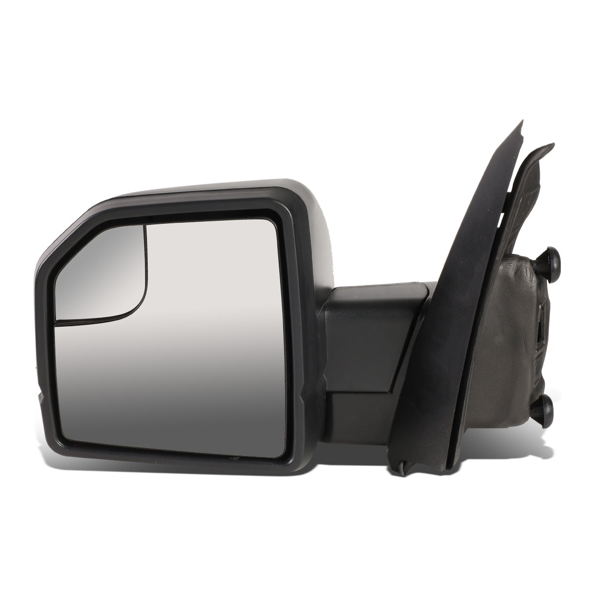 RETROVISORES EXTENDIBLES TOWING MIRROR - 15-18 FORD F-150 - OE STYLE - LEFT - POWERED W/ HEATED W/ PUDDLE LIGHT - ONLY FITS MODELS WITH 22 PIN PLUG / DOES NOT FIT 8 PIN PLUG MODELS - LED AMBER SIGNAL - BLACK