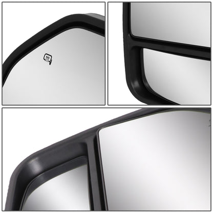 RETROVISORES EXTENDIBLES TOWING MIRROR - 15-18 FORD F-150 - OE STYLE - PAIR - POWERED W/ HEATED - ONLY FITS MODELS WITH 8 PIN PLUG / DOES NOT FIT 22 PIN PLUG MODELS - BLACK