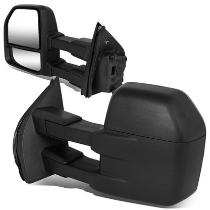 RETROVISORES EXTENDIBLES TOWING MIRROR - 15-18 FORD F-150 - OE STYLE - PAIR - MANUAL W/ HEATED - ONLY FITS MODELS WITH 8 PIN PLUG / DOES NOT FIT 22 PIN PLUG MODELS - BLACK