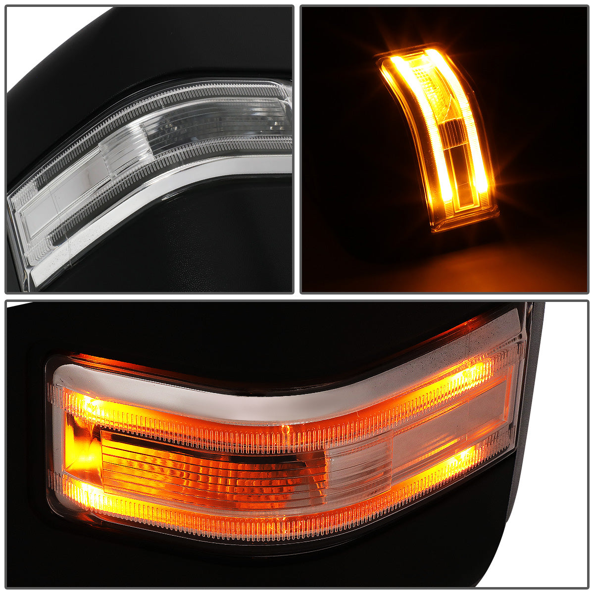 RETROVISORES EXTENDIBLES TOWING MIRROR - 15-18 FORD F-150 - PAIR - POWERED W/HEATED W/ PUDDLE LIGHTS - ONLY FITS MODELS WITH 22PIN PLUG / DOES NOT FIT 8 PIN PLUG MODELS - LED CLEAR SIGNAL - BLACK