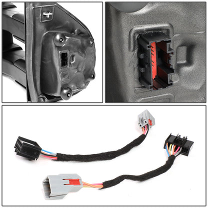 RETROVISORES EXTENDIBLES TOWING MIRROR - 15-18 FORD F-150 - PAIR - POWERED W/HEATED W/ PUDDLE LIGHTS - ONLY FITS MODELS WITH 22PIN PLUG / DOES NOT FIT 8 PIN PLUG MODELS - LED SMOKE SIGNAL - BLACK