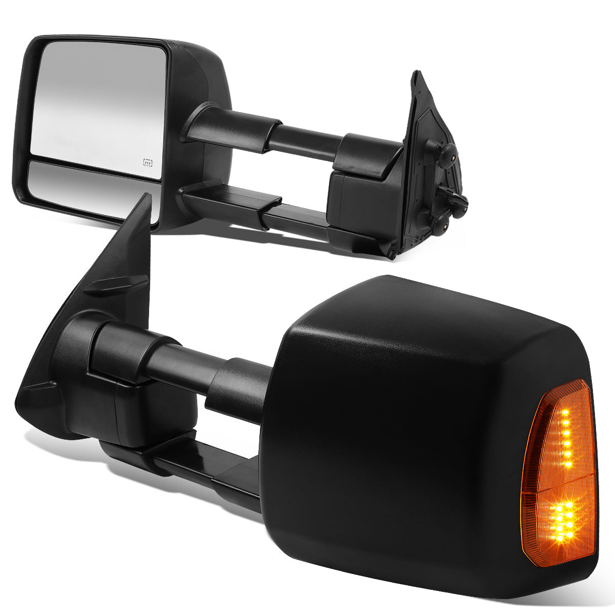 RETROVISORES EXTENDIBLES TOWING MIRROR - 16-19 TOYOTA TACOMA - POWERED W/HEATED W/AMBER SIGNAL - BLACK