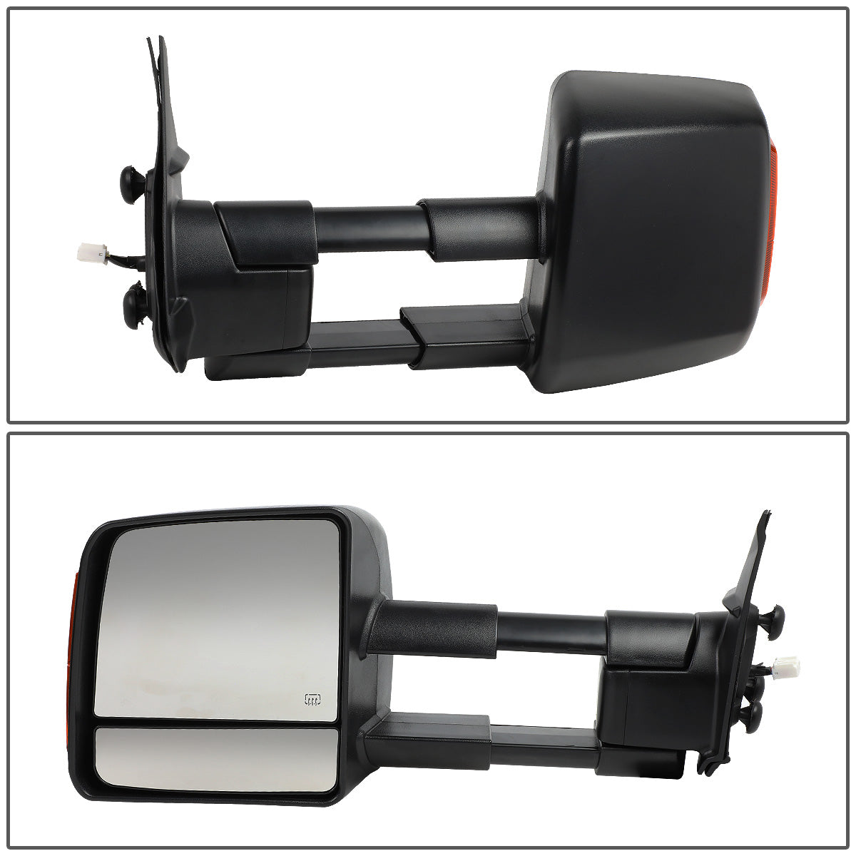 RETROVISORES EXTENDIBLES TOWING MIRROR - 16-19 TOYOTA TACOMA - POWERED W/HEATED W/AMBER SIGNAL - BLACK
