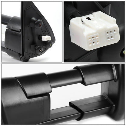 RETROVISORES EXTENDIBLES TOWING MIRROR - 16-19 TOYOTA TACOMA - POWERED W/HEATED W/AMBER SIGNAL - BLACK