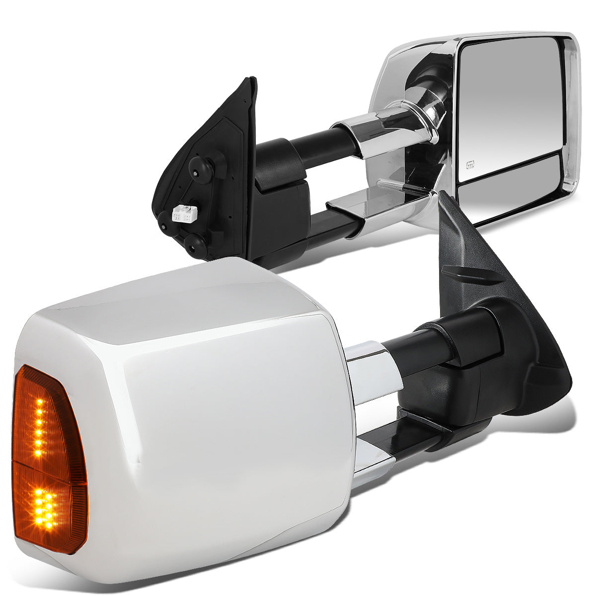 RETROVISORES EXTENDIBLES TOWING MIRROR - 16-19 TOYOTA TACOMA - POWERED W/HEATED W/AMBER SIGNAL - CHROME