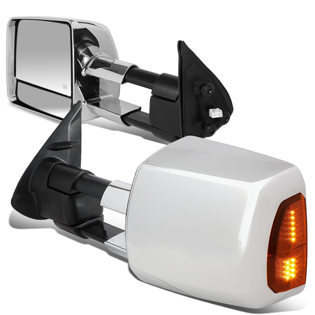 RETROVISORES EXTENDIBLES TOWING MIRROR - 16-19 TOYOTA TACOMA - POWERED W/HEATED W/AMBER SIGNAL - CHROME