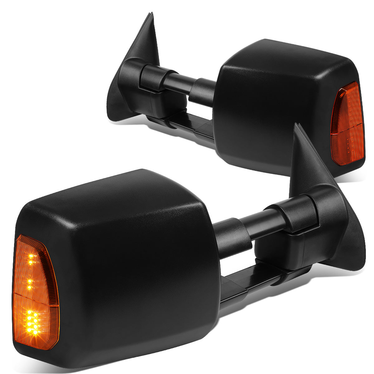 RETROVISORES EXTENDIBLES TOWING MIRROR - 05-15 TOYOTA TACOMA - POWERED W/HEATED W/AMBER SIGNAL - BLACK