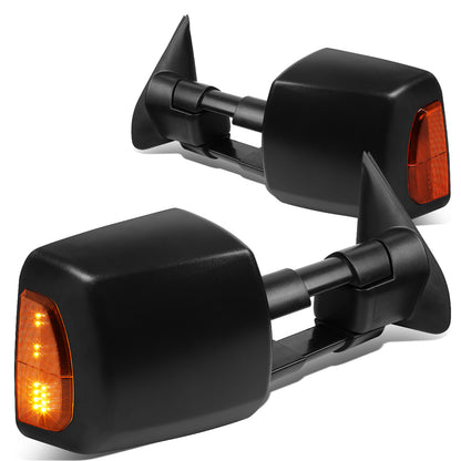 RETROVISORES EXTENDIBLES TOWING MIRROR - 05-15 TOYOTA TACOMA - POWERED W/HEATED W/AMBER SIGNAL - BLACK