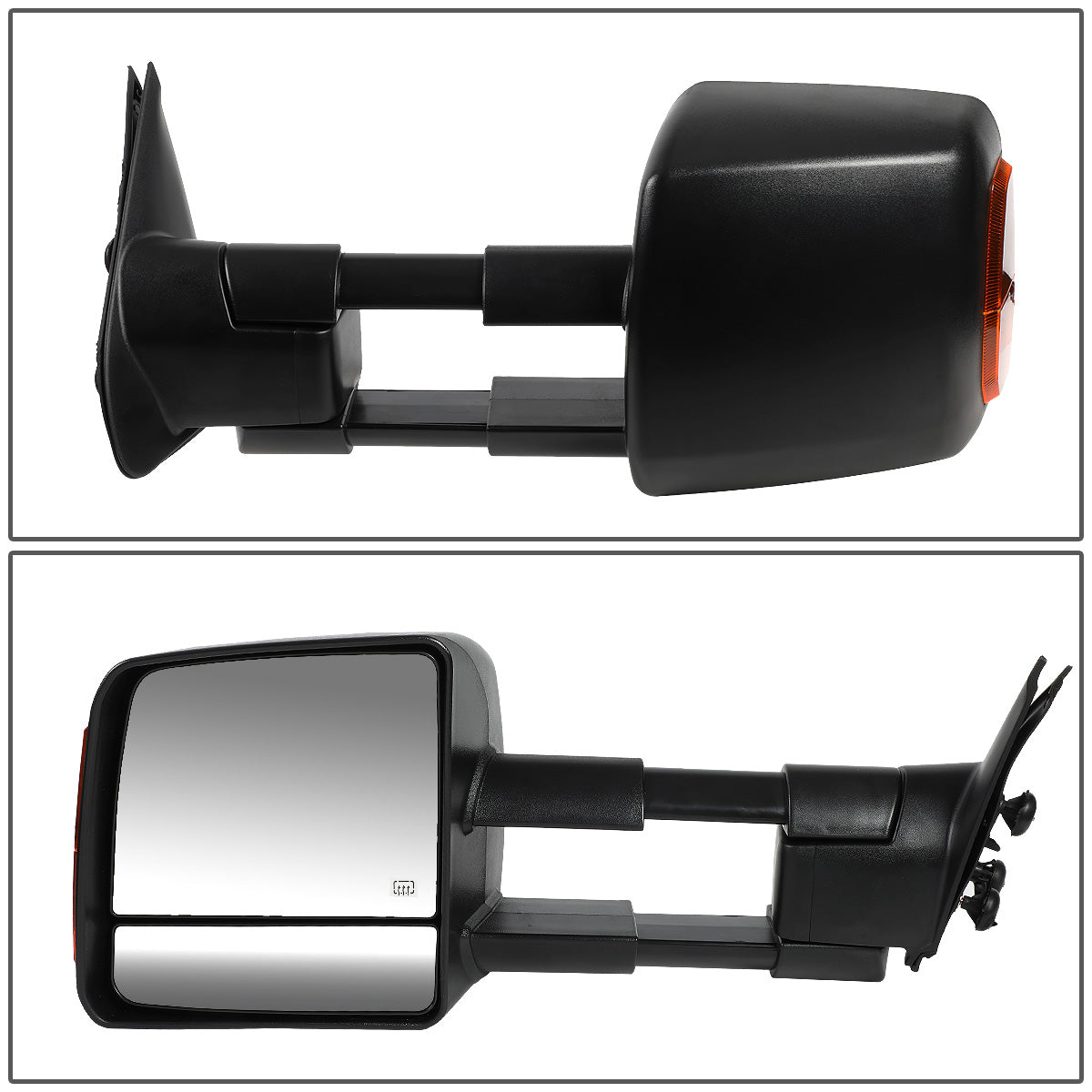 RETROVISORES EXTENDIBLES TOWING MIRROR - 05-15 TOYOTA TACOMA - POWERED W/HEATED W/AMBER SIGNAL - BLACK