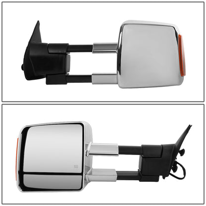 RETROVISORES EXTENDIBLES TOWING MIRROR - 05-15 TOYOTA TACOMA - POWERED W/HEATED W/AMBER SIGNAL - CHROME