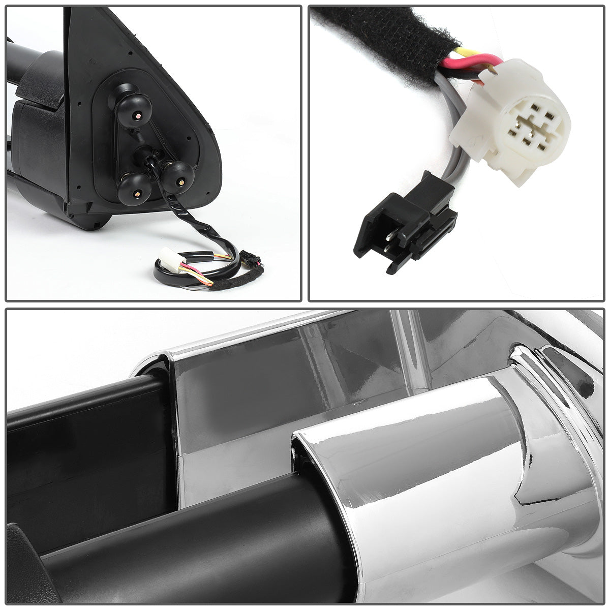 RETROVISORES EXTENDIBLES TOWING MIRROR - 05-15 TOYOTA TACOMA - POWERED W/HEATED W/AMBER SIGNAL - CHROME