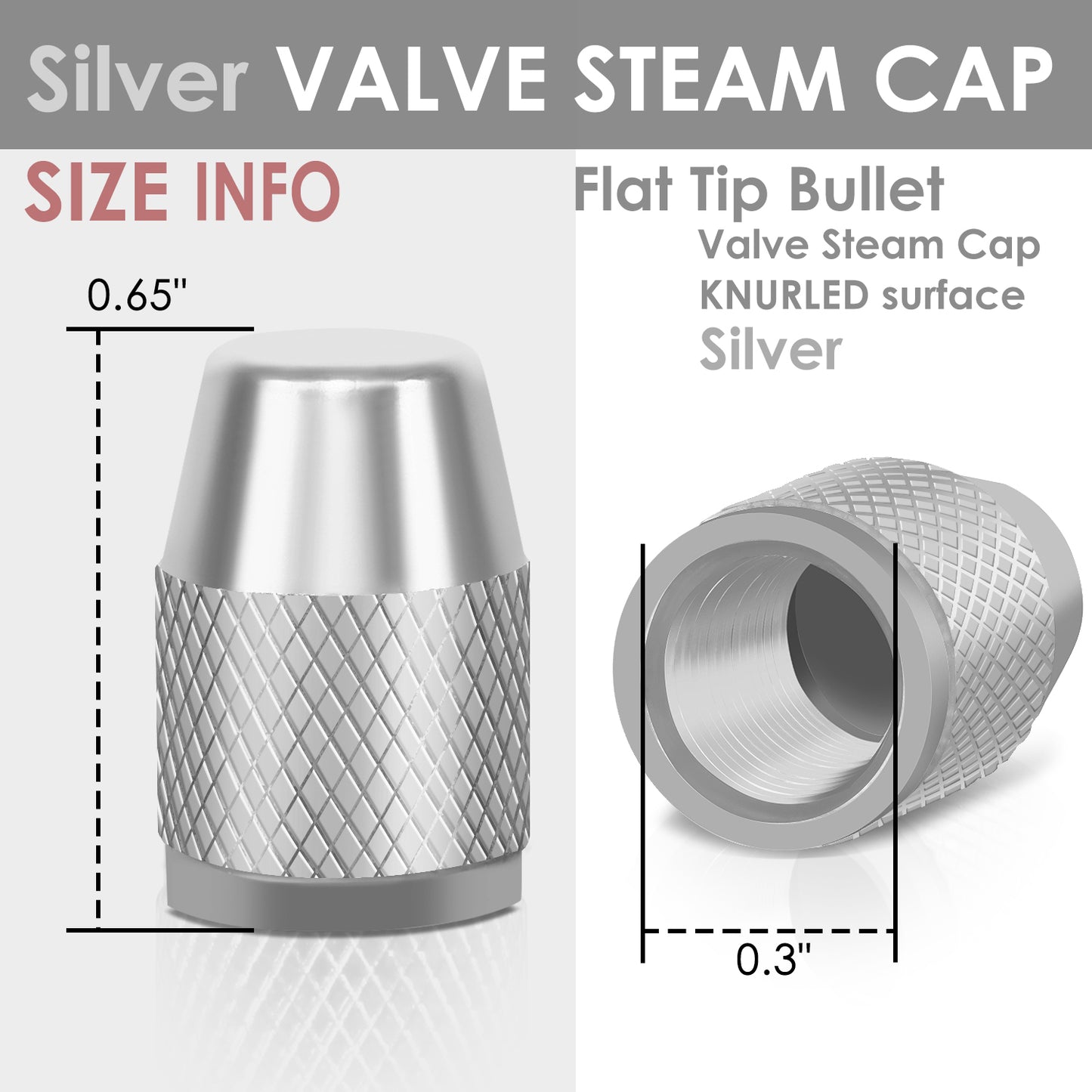 ACCESORIOS RT 007 - KNURLED - SILVER